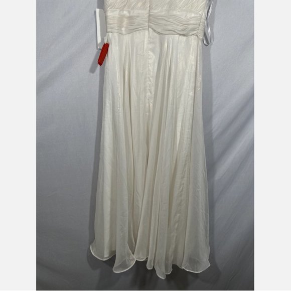 NWT $398‎ Mac Duggal [ 0 ] Rosette One Shoulder Tea Length Dress White - Picture 10 of 15